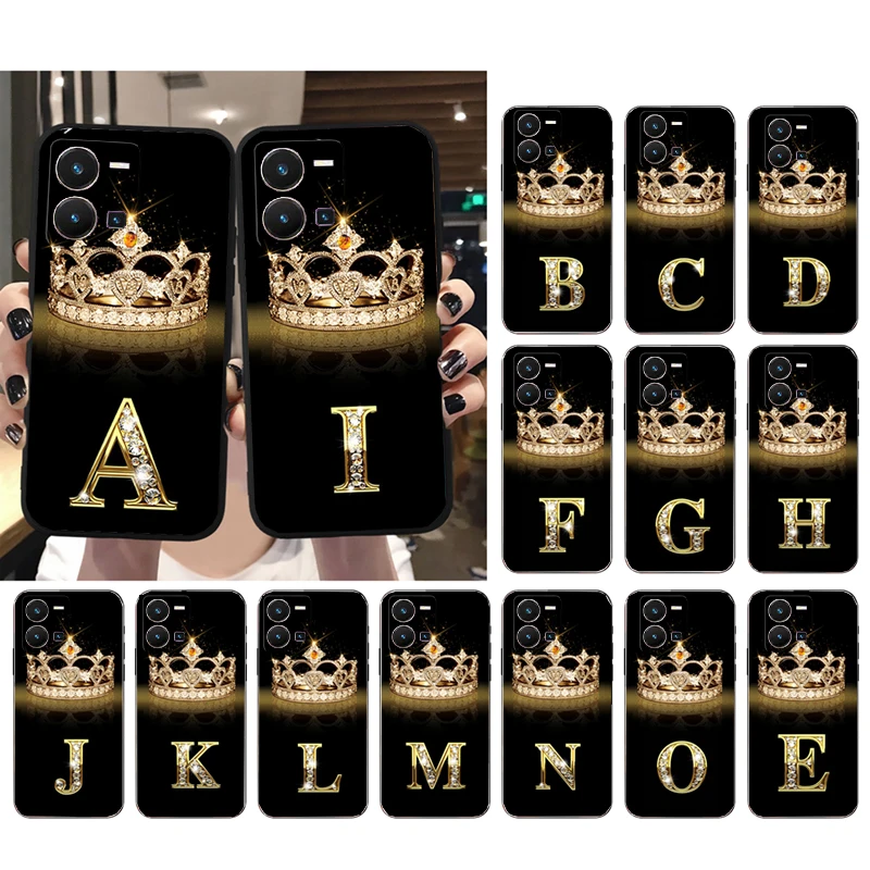 

Diamond Crown Letter Phone Case for VIVO Y53S Y33S Y22S Y11S Y31 Y21 Y70 Y20 Y21S Y72 Y35 Y51 Y01 V23E V21 V23 V21E Funda