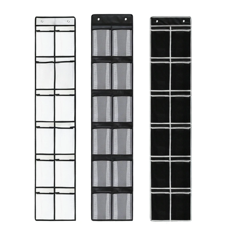

K92A Sundries Organizer Hanging Over the Door, 12 Large Mesh Pockets 12x60''