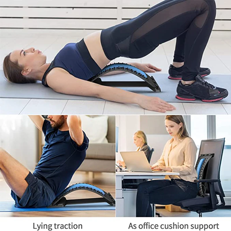 Magnetotherapy Back Massage Back Stretcher Adjustable Massag Tools Muscle Relax Stretch Fitness Lumbar Support Spine Pain Relief