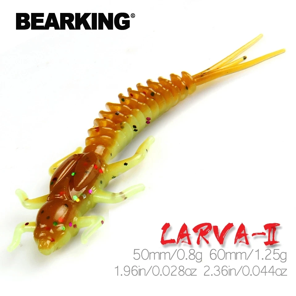 

BEARKING new Larva Soft Lures 50mm 60mm Fishing Artificial Lures Silicone Bass Pike Minnow Swimbait Jigging Plastic Baits Worm