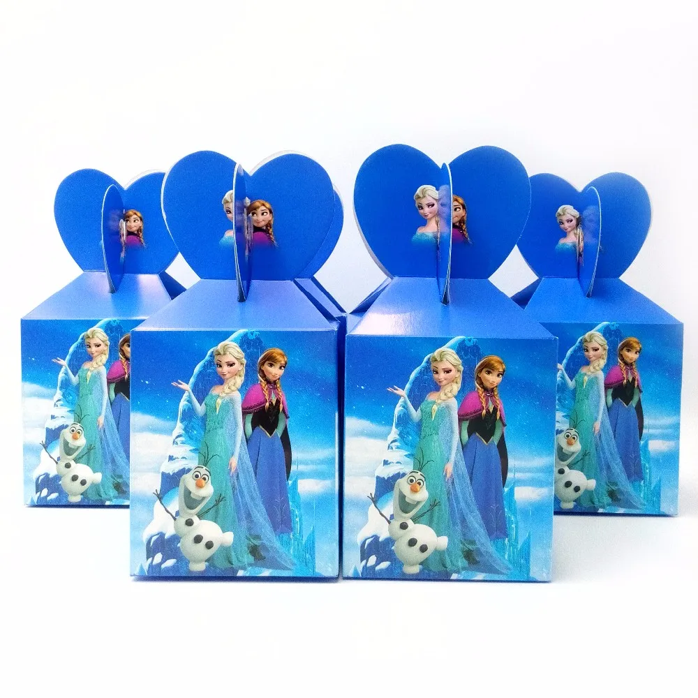 

12/24/36/48 Pcs Disney Frozen 2 Anna Elsa Paper Candy Box Happy Birthday Party Decoration for Kids Party Supplies Baby Shower