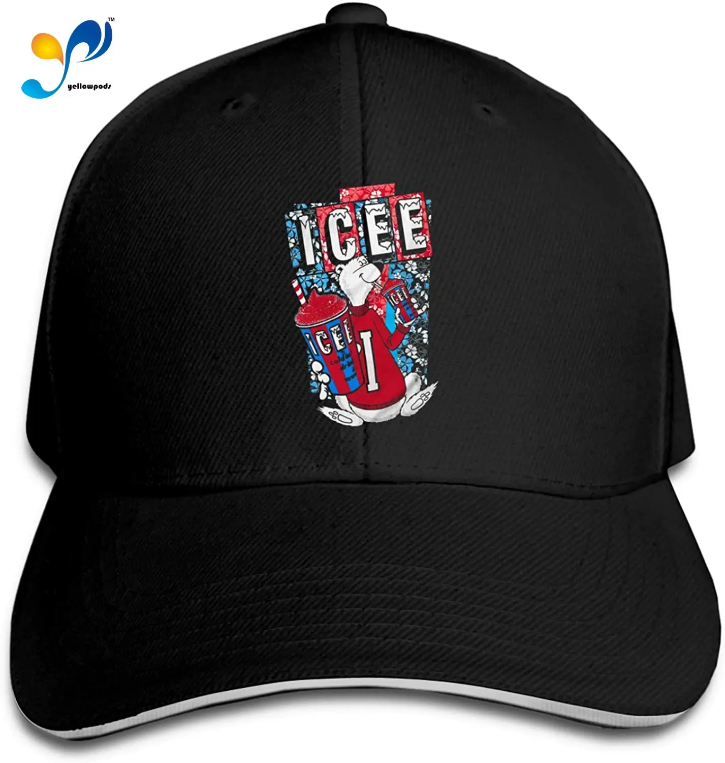 

ICEE Polar Bear Sandwich Hat Printed Baseball Cap Headgear Unisex Casquette