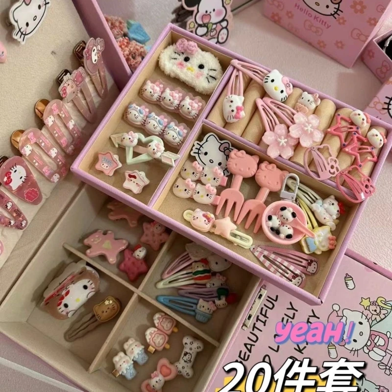 30 шт. заколка для волос Hello Kitty набор заколок в случайном стиле девочек