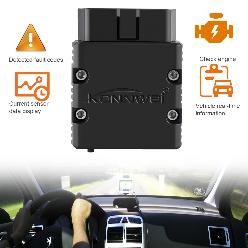Автомобильный мини-сканер ELM 327 OBD 2 KW902 считыватель кодов для телефонов Android ELM327 V1.5