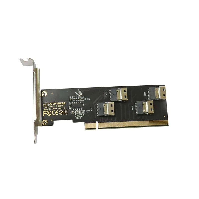 

Half Height Baffle PCIe 3.0 4.0 x16 to 4-port SFF-8654 4i Adapter Card