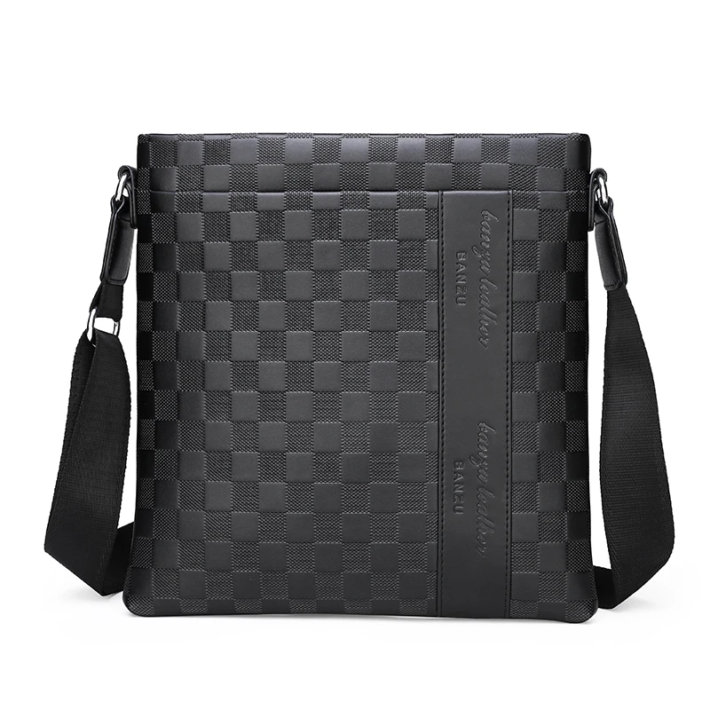 Men's Casual Plaid Bag Luxury Fashion Waterproof Boy Designer Messenger Bags Business 2023 Briefcase Korean Style Shoulder Bag