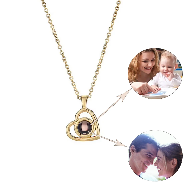 Custom Projection Photo Necklace Personalized Pet Photo Pendant,Projection Chain For Mom Memorial Mother's Day Jewelry Gifts