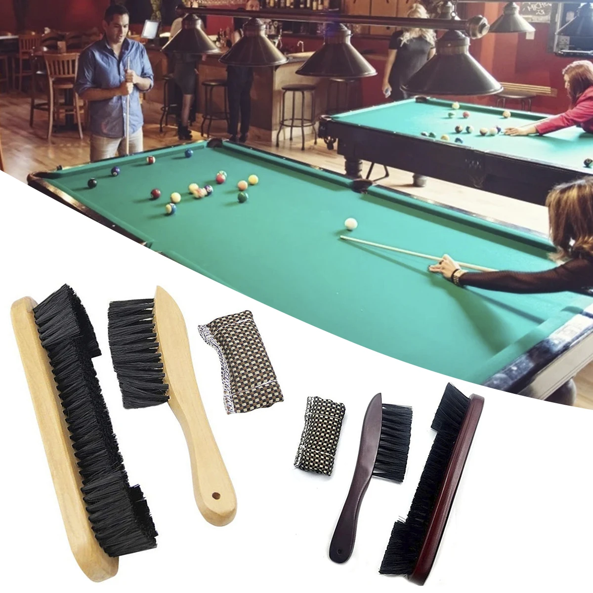 

Бильярдный стол с деревянной ручкой и нейлоновой щеткой