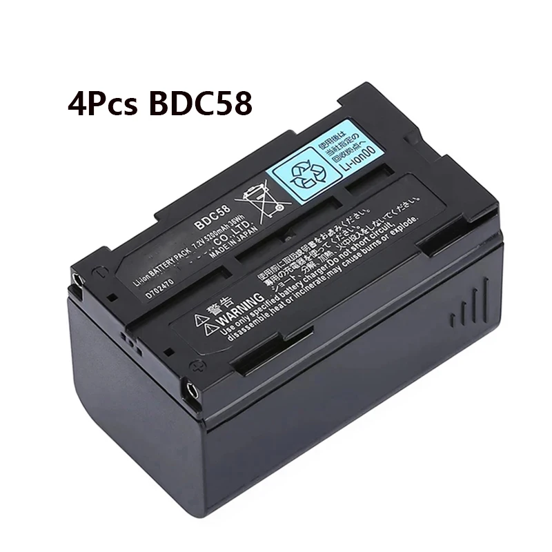 

4PCS BDC58 Battery 7.2v 5200mAh for CRX1 GPS SET X 05 05X SET1 Total Station Rechargeable Battery