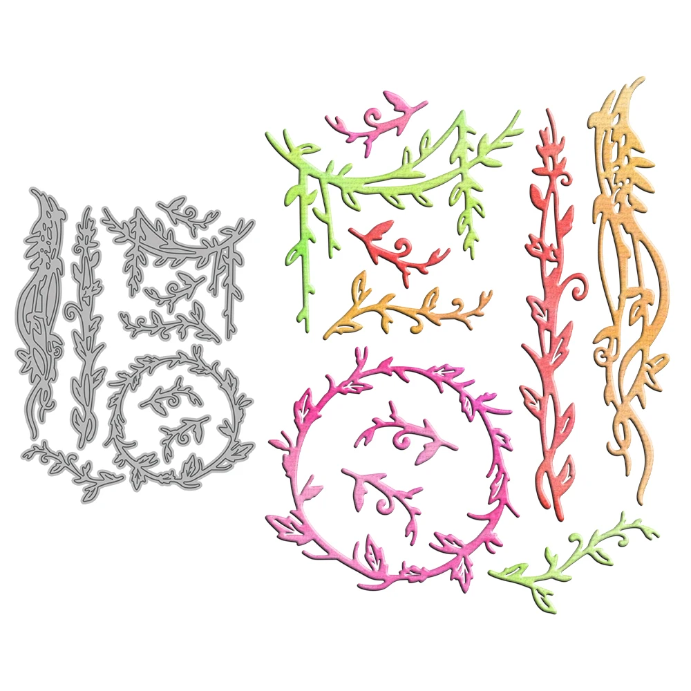 Вырубные штампы в виде листьев и ветвей металлические для рукоделия форма ножа