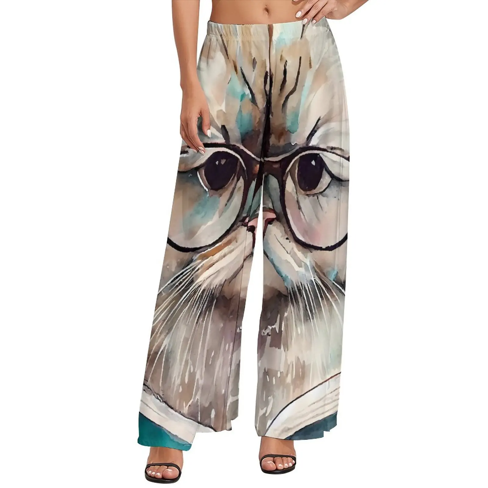 

Брюки с широкими штанинами и высокой талией, размеры 5XL, 6XL