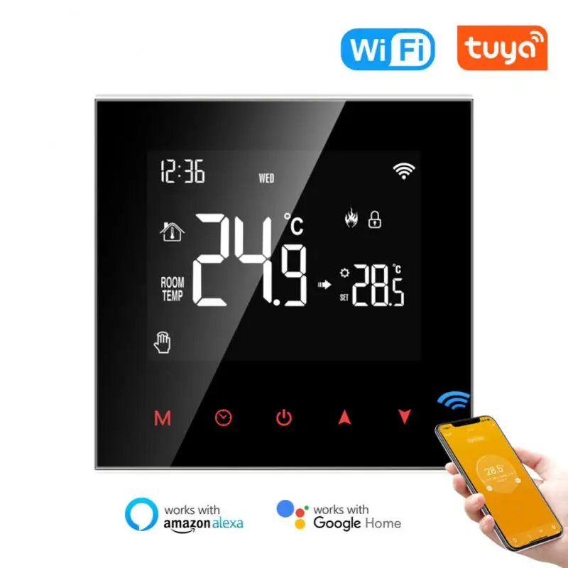 

Tuya WiFi Smart Thermostat,Electric Heating Water Gas Boiler Temperature Controller Work with Alexa,Google Home,Alice