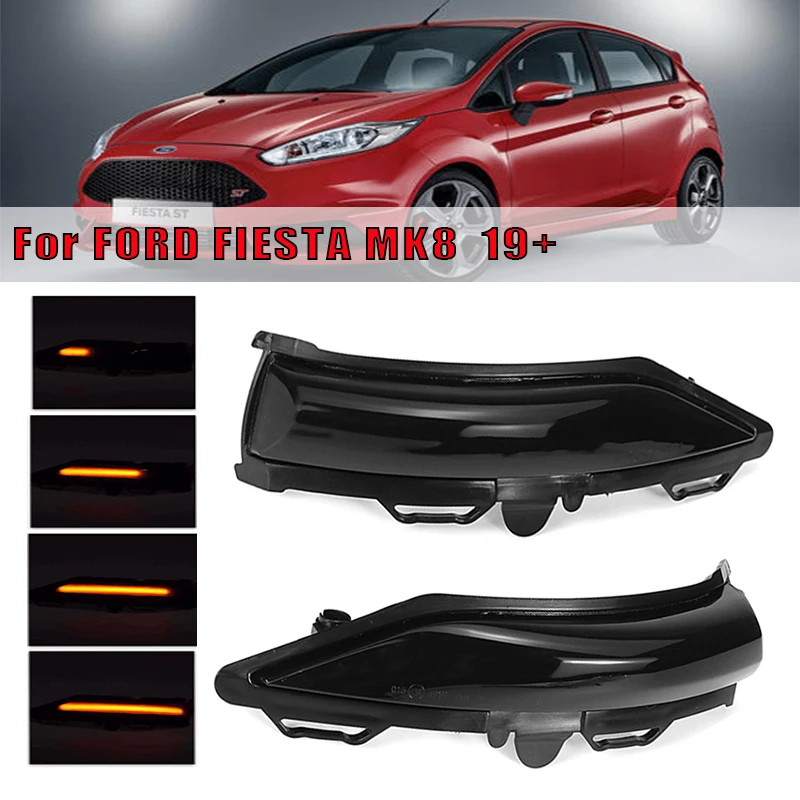 

2 шт., светодиодный поворотник для зеркала заднего вида, Ford Fiesta MK8 19 + Mk7