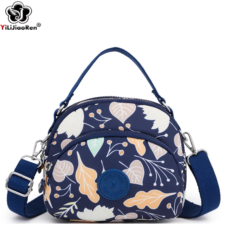 

Small Oxford Handbag Fashion Shoulder Bags for Ladies Waterproof Multi Pocket Crossbody Bags Women Round Mobile Phone Bag Cloth