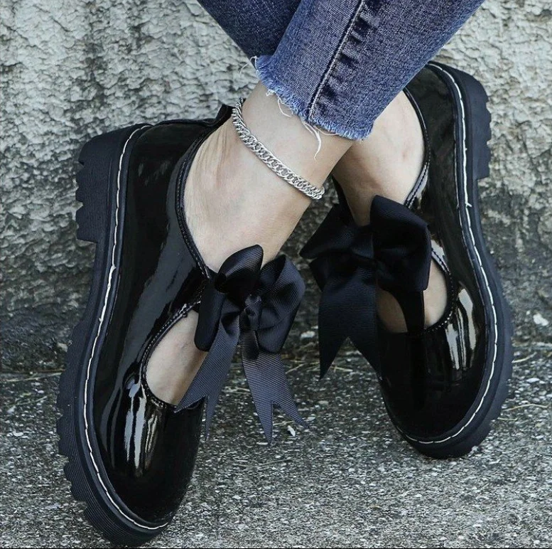 

Женские туфли с бантом, туфли на плоской подошве с круглым носком, на мягкой подошве, большие размеры 35-43, весна-осень 2022