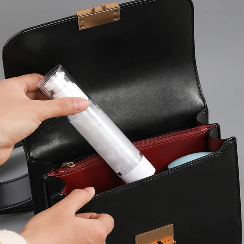 1Pc 15/30/50/80/100ml AS Vacuum Pump Refillable Bottles Lotion Dispenser Travel Bottle Plastic Perfume Atomizer Spray |