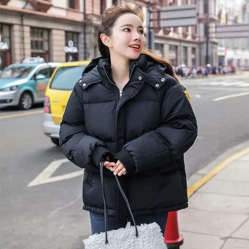 Parkas 2024 New Fashion Winter Warm Hooded Coats Women Down Cotton Coat Casual Women Jacket Thick Women Coat Down Cotton S41