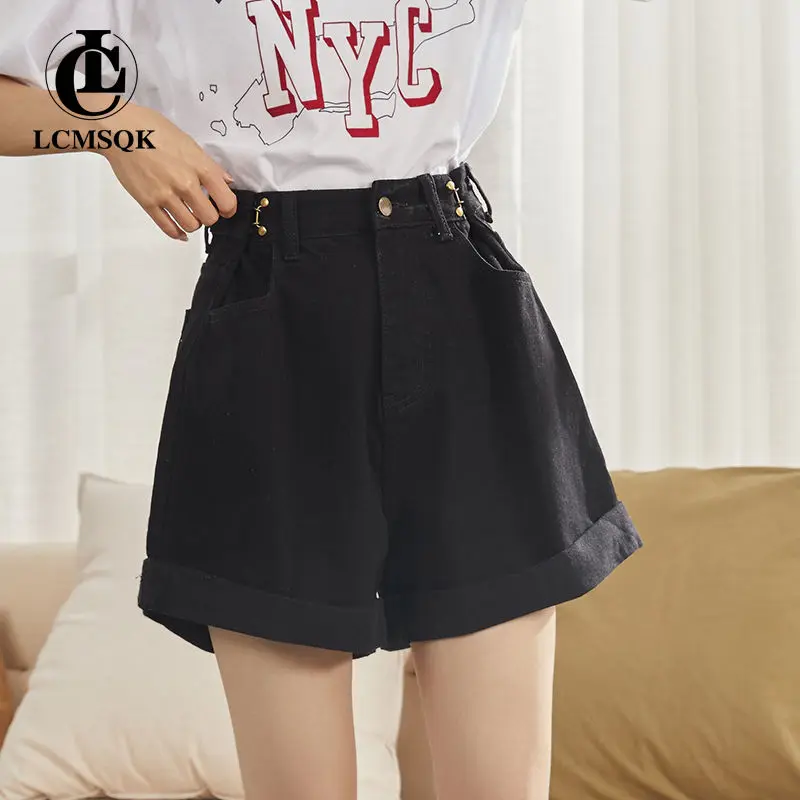 

Women's Pants Woman Summer 2023 Black Jeans Women's Denim Shorts Streetwear Korean Fashion Y2k Clothes High Waist Clothing