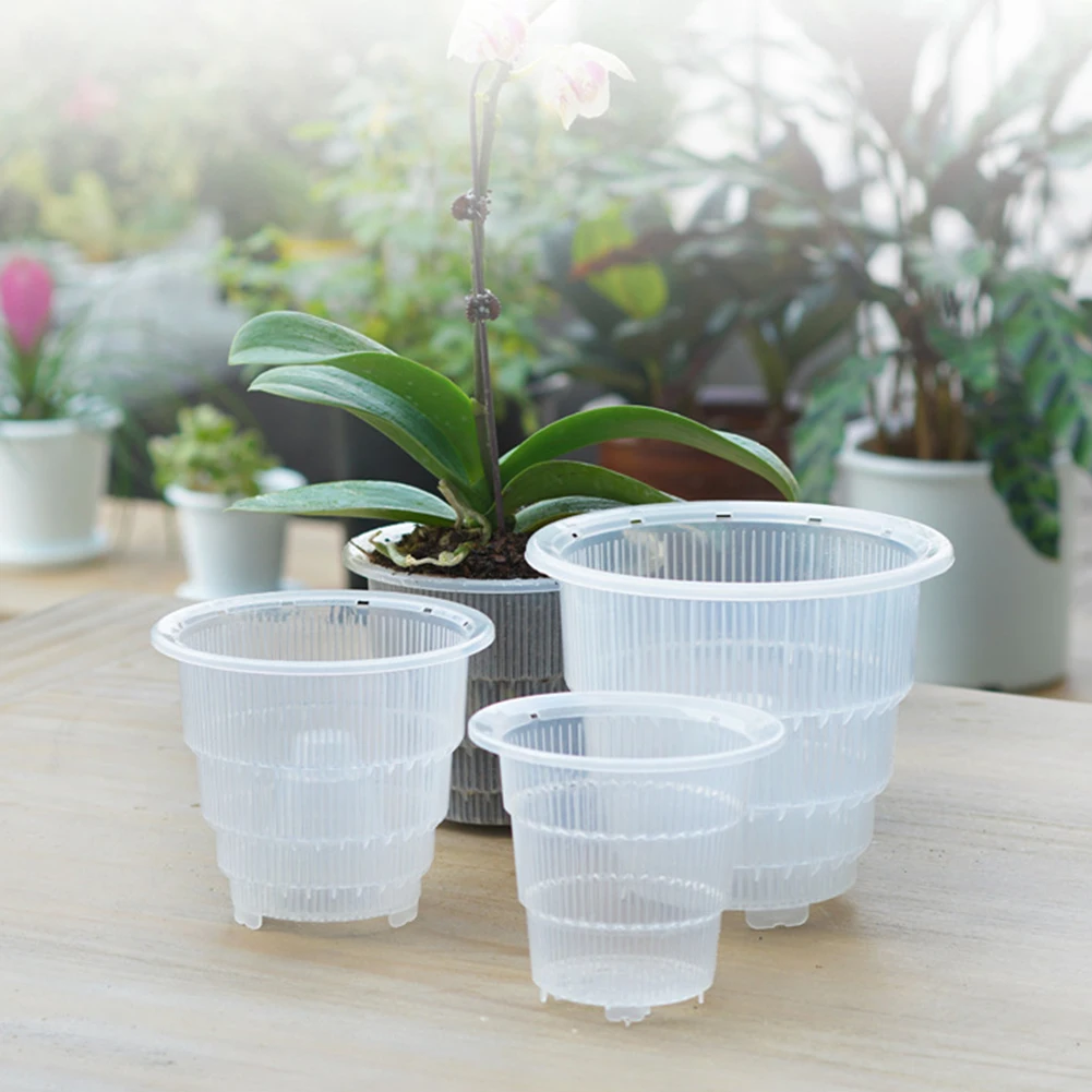 

Resin Root Control Orchid Flower Mesh Pot Transparent Breathable Container Excellent Drainage Hole Orchid Pot with Root