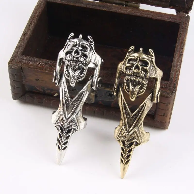 

Hip Hop Metal Ring Long Full Finger Gothic Skull Ring for Boys Girls