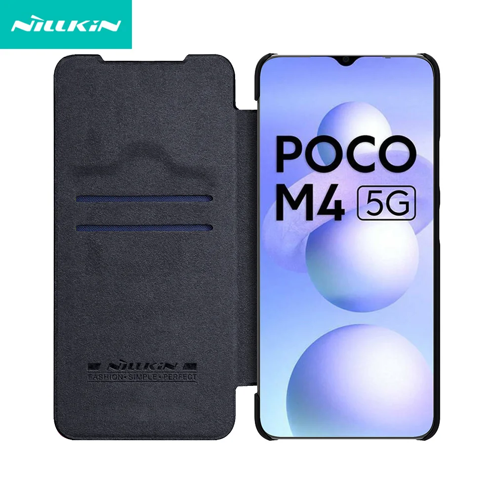 

Flip Case For Xiaomi Poco M4 5G Nillkin Qin Vintage Leather Case Card Pocket Book Cover Phone Bags For Xiaomi Poco M4 5G Wallet