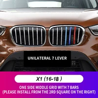 3pcs tri colors car front grille inserts trims strips m color sports buckle grill covers clip for bmw x1 f48 2016 2018 styling