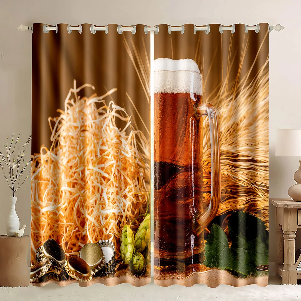 Занавески для окон с напитками тематический узор вечеринки на алкоголь принтом