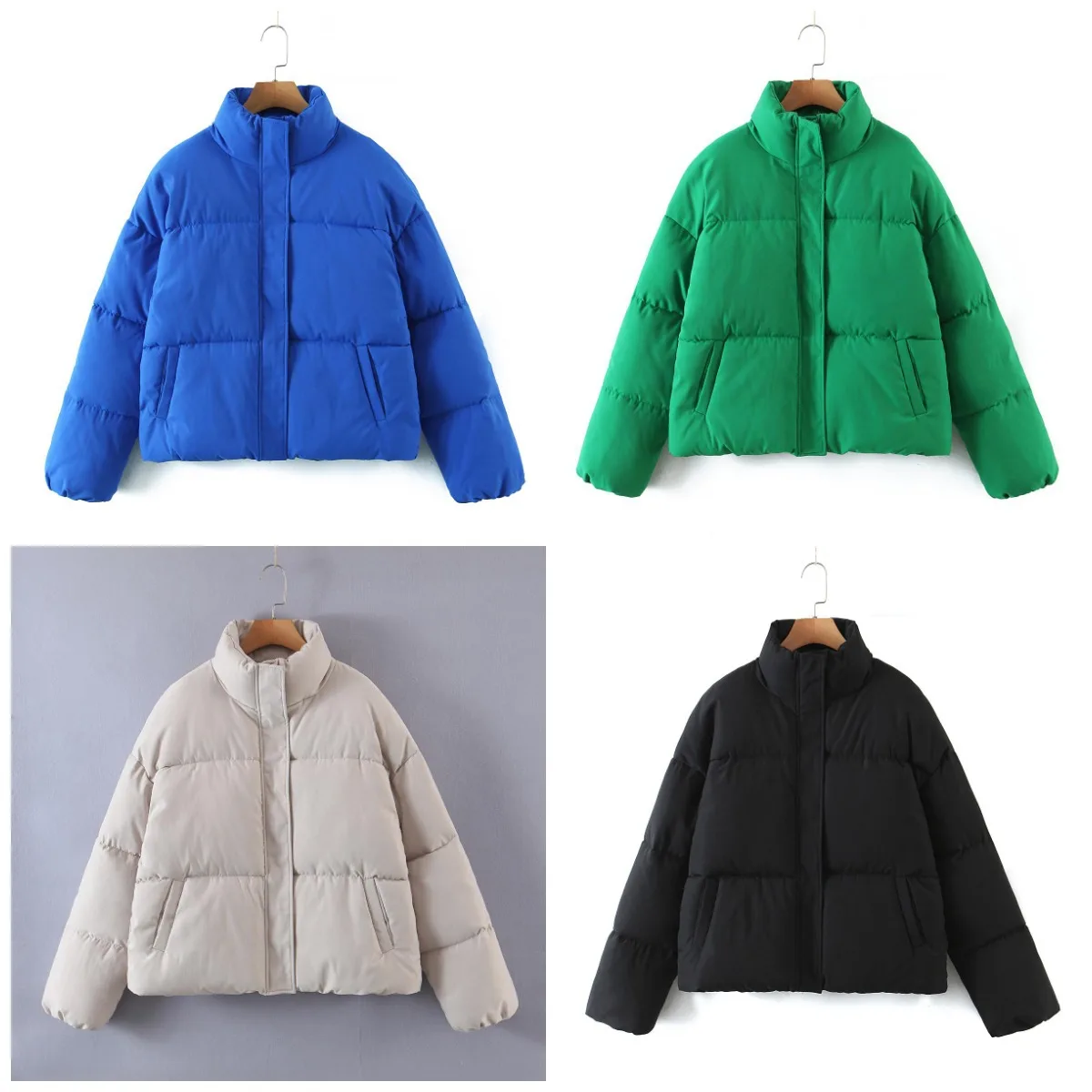 2022 Autumn New Women's Wear Urban Leisure Four Color Stand Collar Cotton Coat