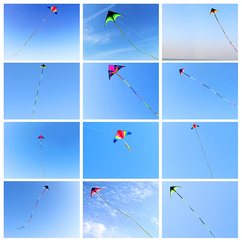

free shipping large kite tails flying kite windsocks kites rainbow tail kite for kids twist fly wind sock flag professional kite