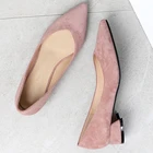 Туфли-лодочки женские на среднем каблуке, офисные повседневные Простые, заостренный носок, квадратный каблук, вечерняя Обувь, O0004, весна-осень