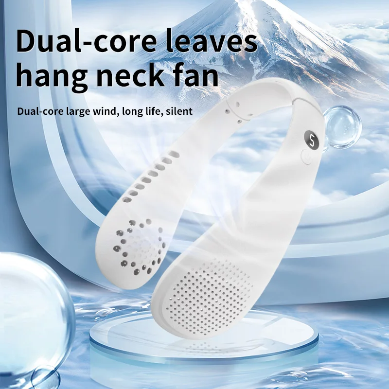 

Portable Neck Fan Air Conditioner 2000mAh USB Rechargeable Wireless Mini Bladeless Electric Fan 5 Speeds Low Noise Ventilador