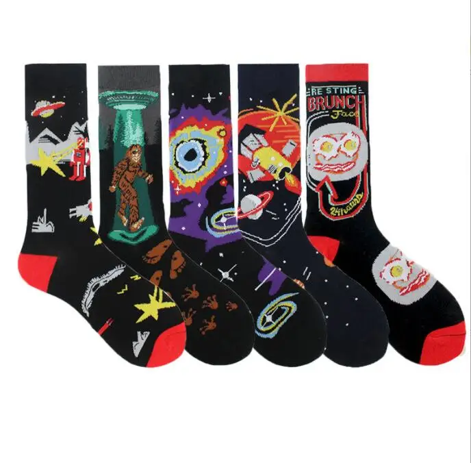 

space planet socks cotton Skate Cool Casual Socks Women Men Streetwear Funny Socks Kawaii Short Happy Socks