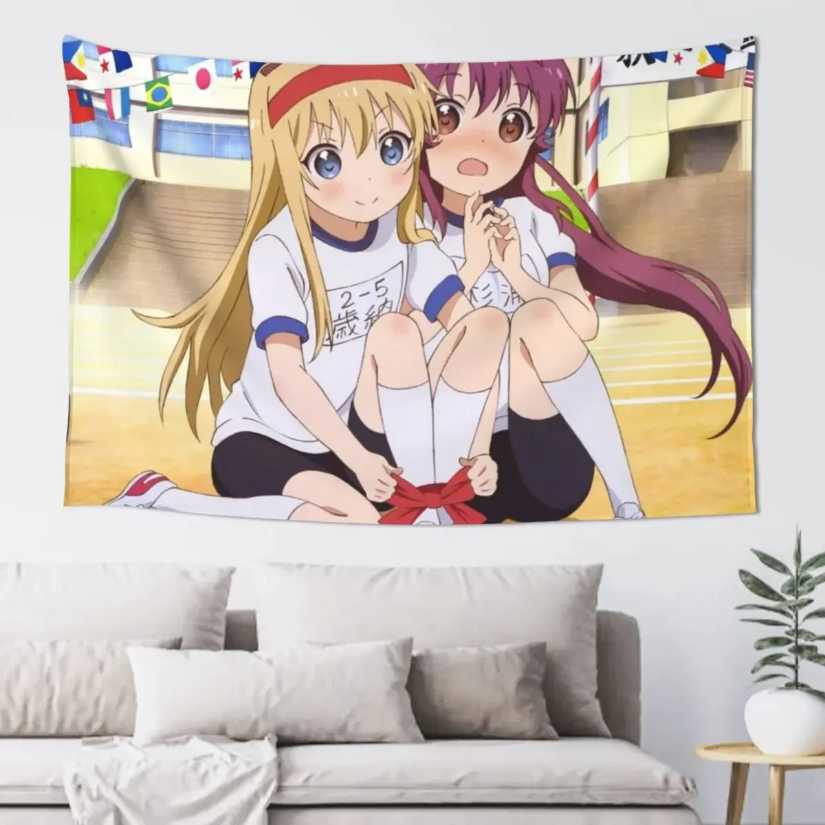 Yuru Yuri - Toshinou Kyouko &amp Sugiura Ayano Гобелен Аниме Декор Украшение дома Украшения комнаты