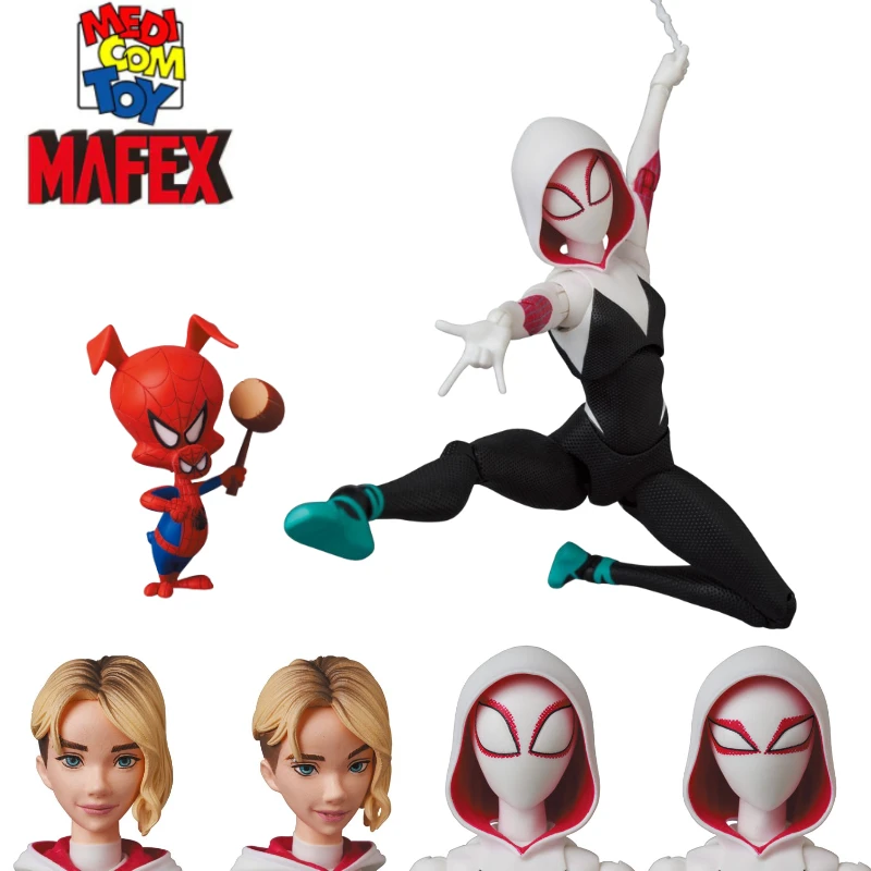 

In Stock MEDICOM MAFEX No.134 SpiderMan Into The Spider-Verse Gwen SPIDER HAM 6-inch Action Figures Toy Gift Collection Hobby