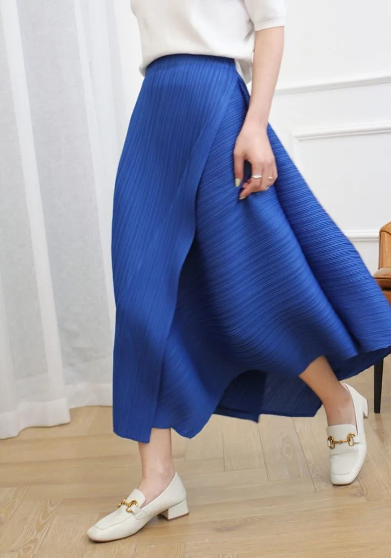 

Miyake Pleated Skirt 2021 Autumn New High Waist Loose Irregular Skirt Japanese khaki Skirt Women Aesthetic Designer Clothing