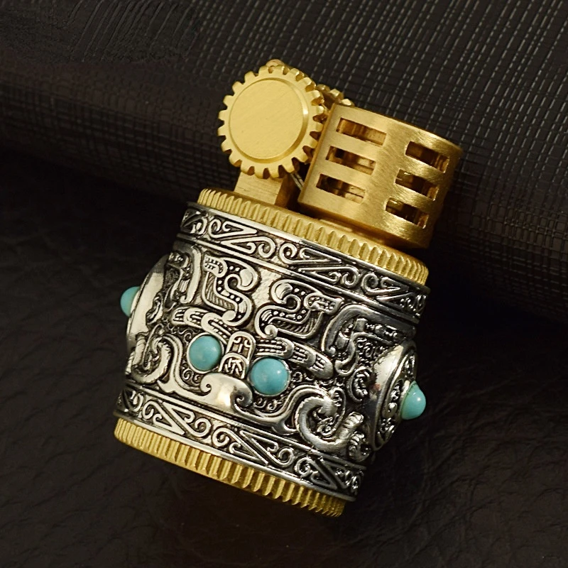 

Маленькая переносная керосиновая Зажигалка Fat Pier в стиле ретро для мужчин, коллекционная Подарочная зажигалка, аксессуары для курения сорн...