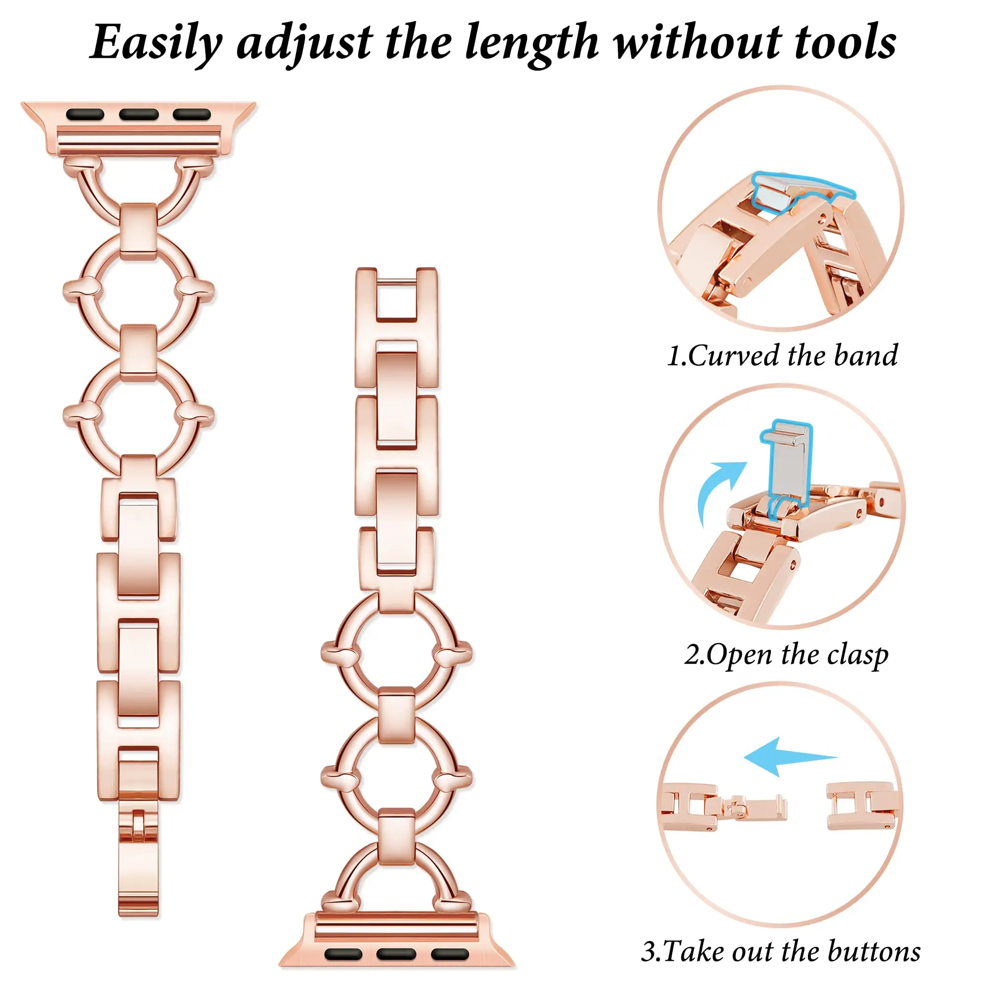 Luxury Metal strap for Apple watch band fashion bracelet chain for iwatch87654321SE Ultra 38 40 41 42 44 45 49mm wrist women men