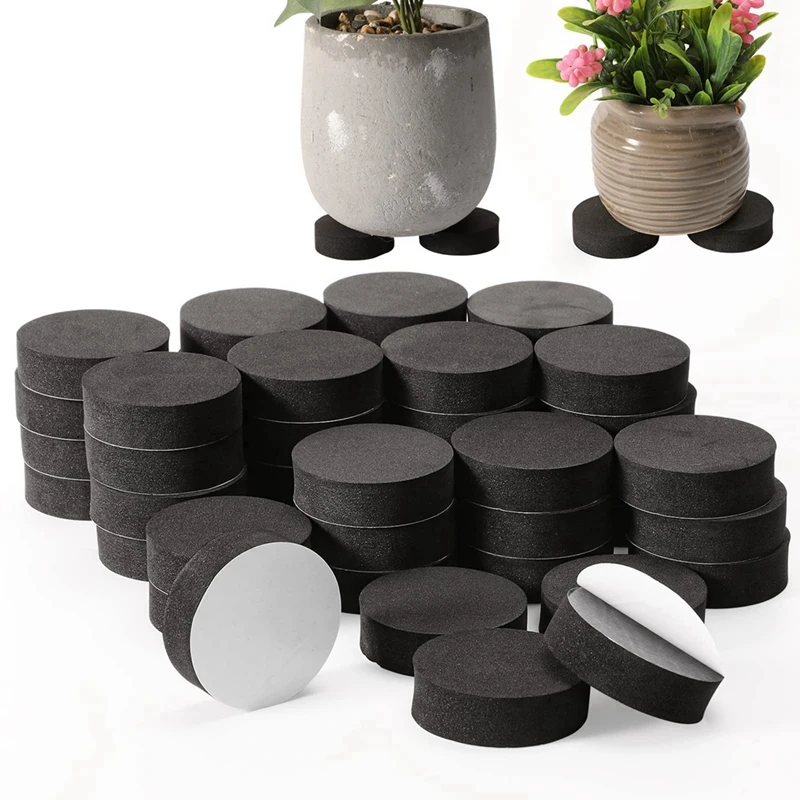 Pies de maceta de goma Natural, alfombrilla Invisible para plantas pesadas al aire libre, 48 piezas