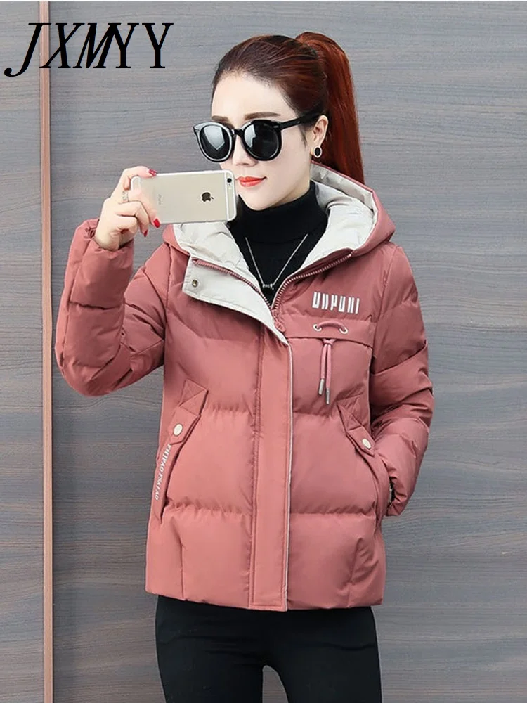 2021 New Winter Jacket Women Parkas Hooded Thick Down Cotton Padded Parka Female Jacket Short Coat Slim Warm Outwear P772