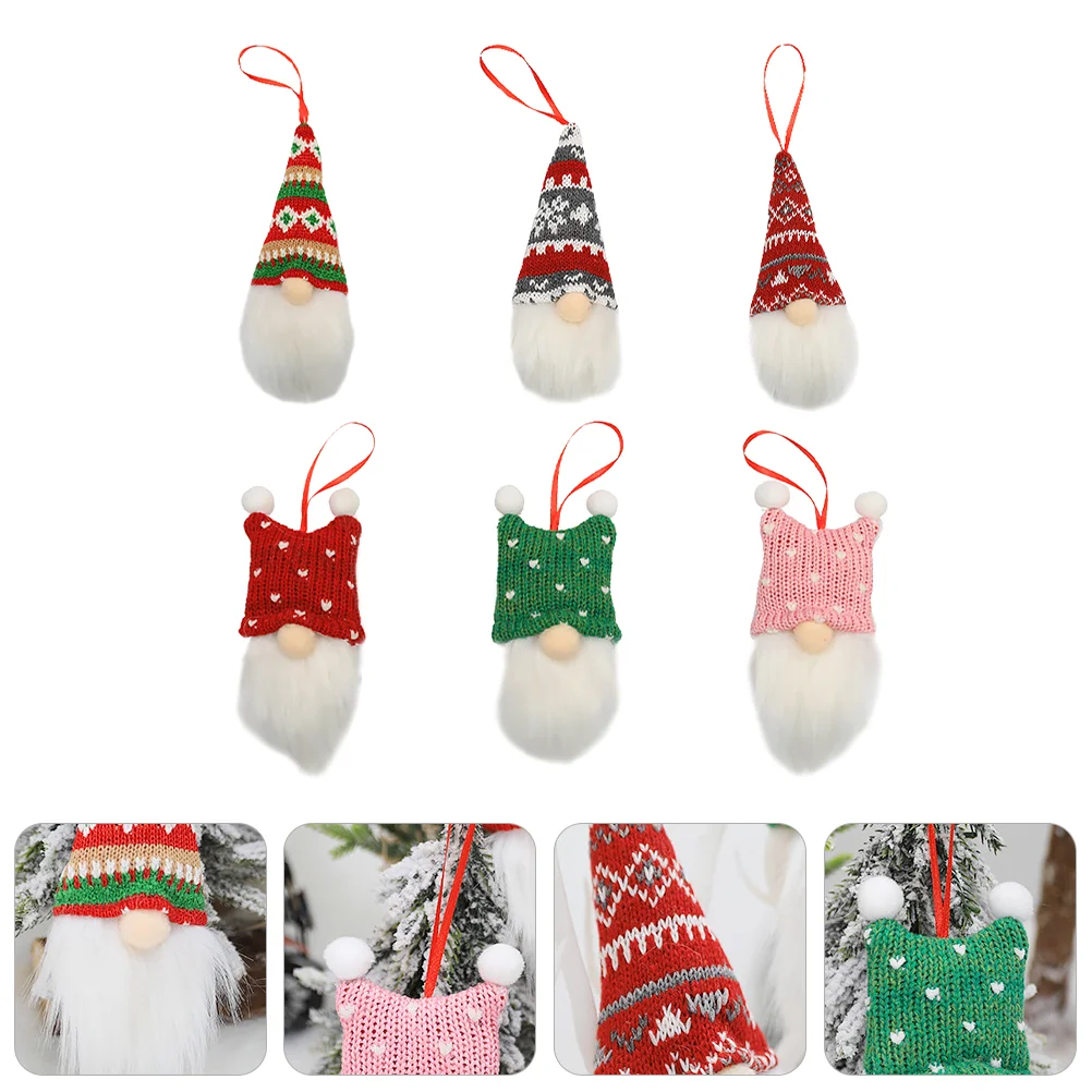 

6pcs Christmas Faceless Pendant Creative Christmas Style Festival Ornament for Christmas Scene Layout