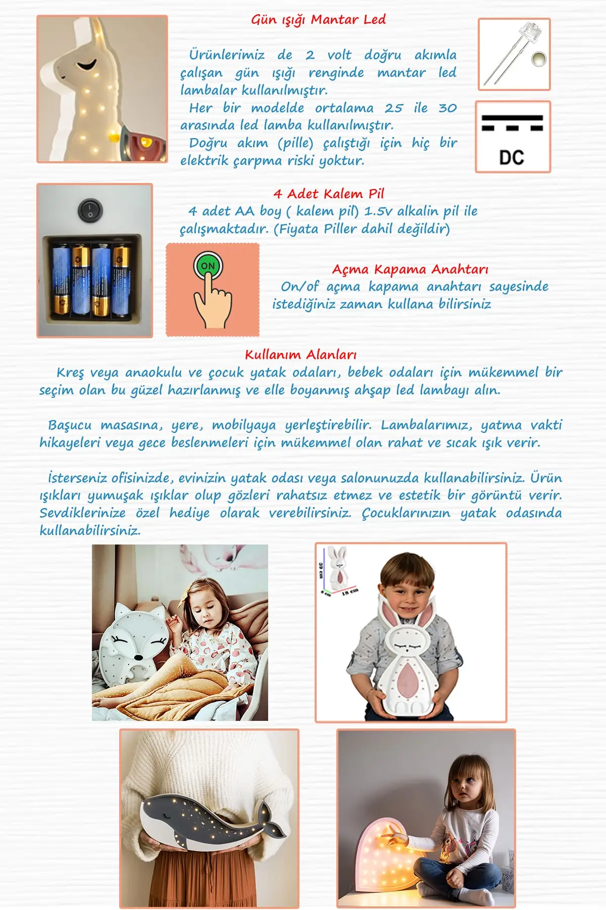 Ночник WALZEN для детской комнаты светодиодная лампа из гусиного дерева - купить по