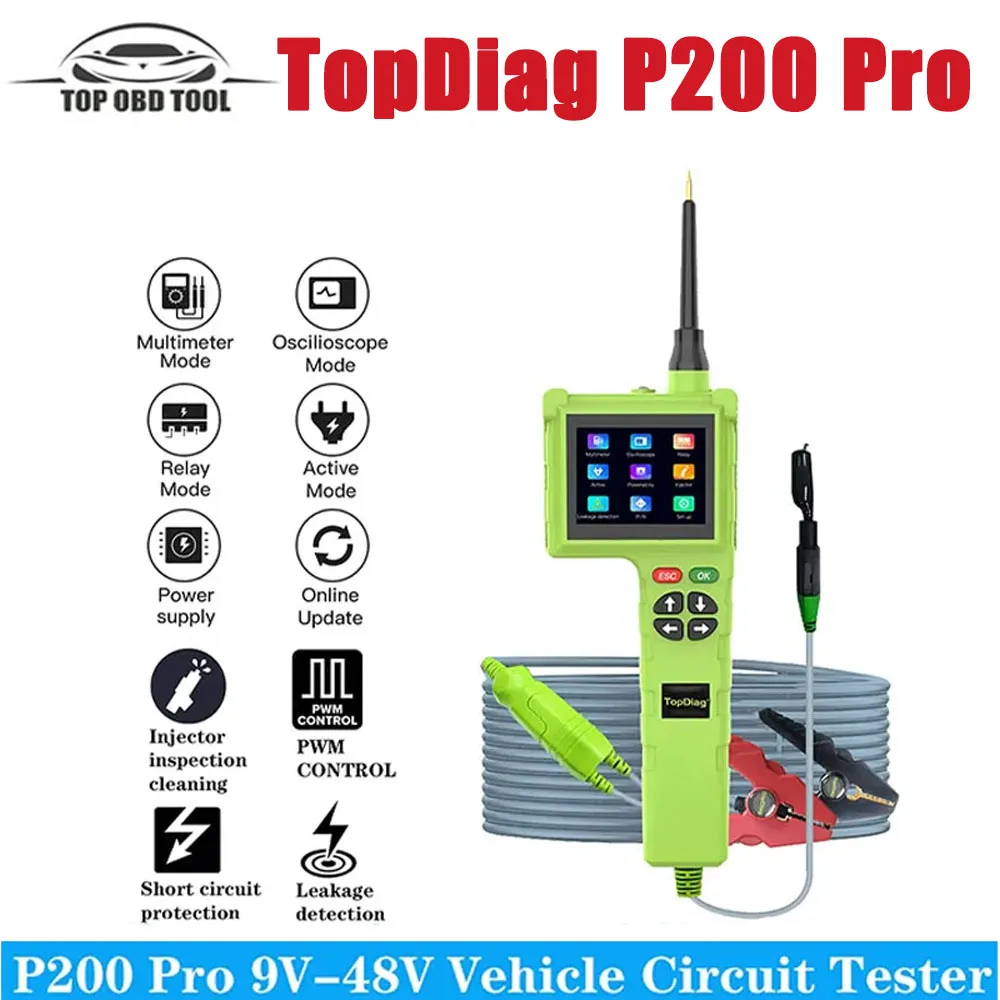 Диагностический сканер A + TopDiag P200 Pro тестер автомобильной цепи 12 в 24 В
