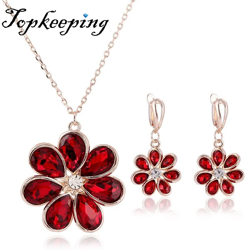 

Fashion Necklace Earrings Personalized Luxury Flower Peacock Jewelry