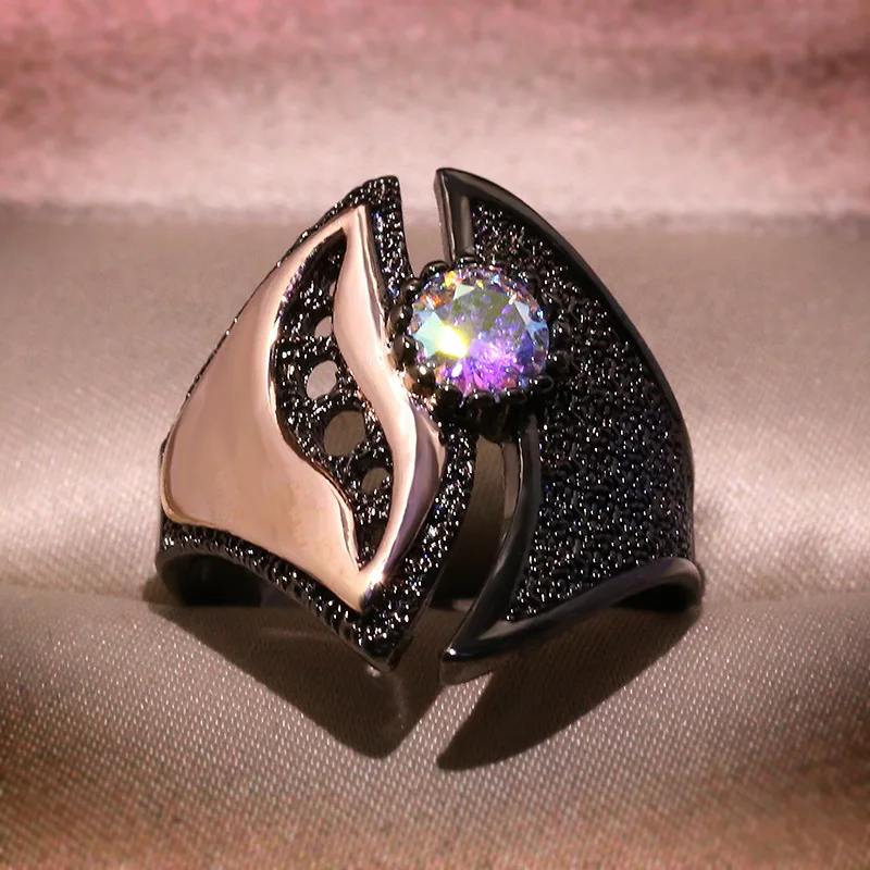 

VIMIO l#6-10 Retro Mosaic Trend Two-tone Oval Ring Color Men's Rings Ladies' Rings luxury jewelry snake ring jewelry