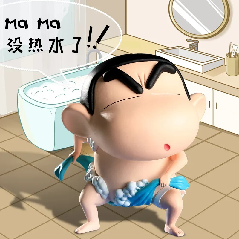 8 см Аниме Crayon Shin-chan Bath Фигурки ПВХ Модель Cute Q Version интересное настольное