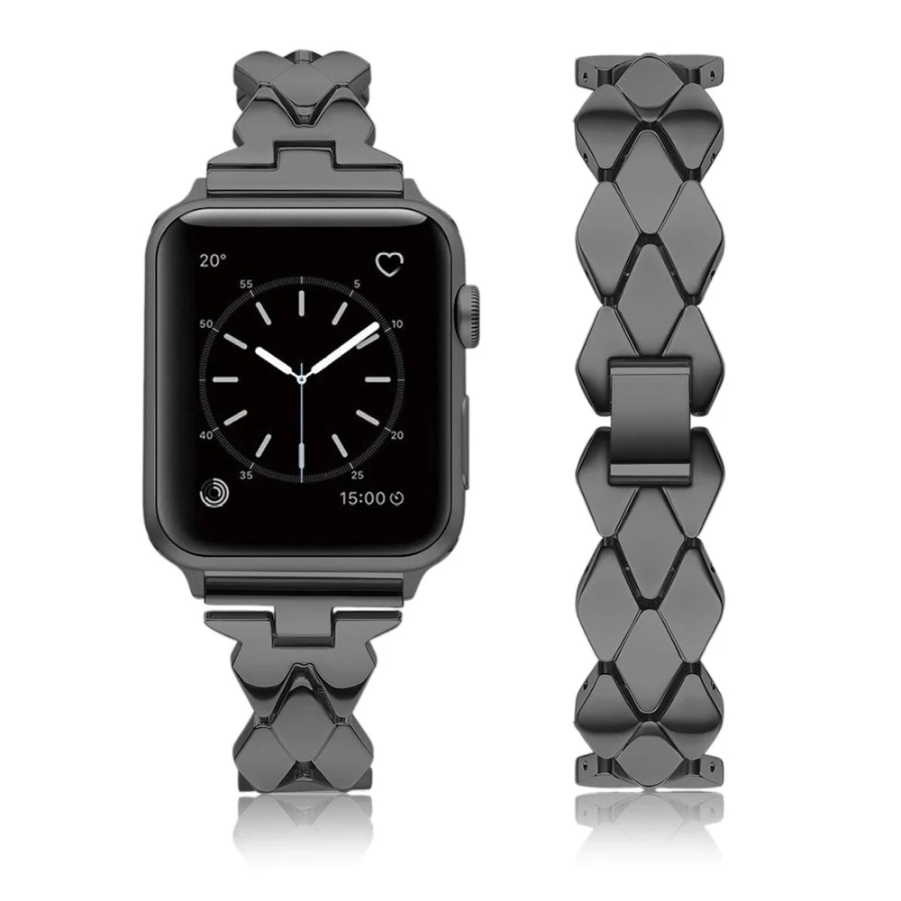 

Ремешок металлический для Apple Watch series 7 4 5 6 SE 45 мм 44 мм 40 мм, Модный женский браслет для iwatch 3 38 мм 42 мм