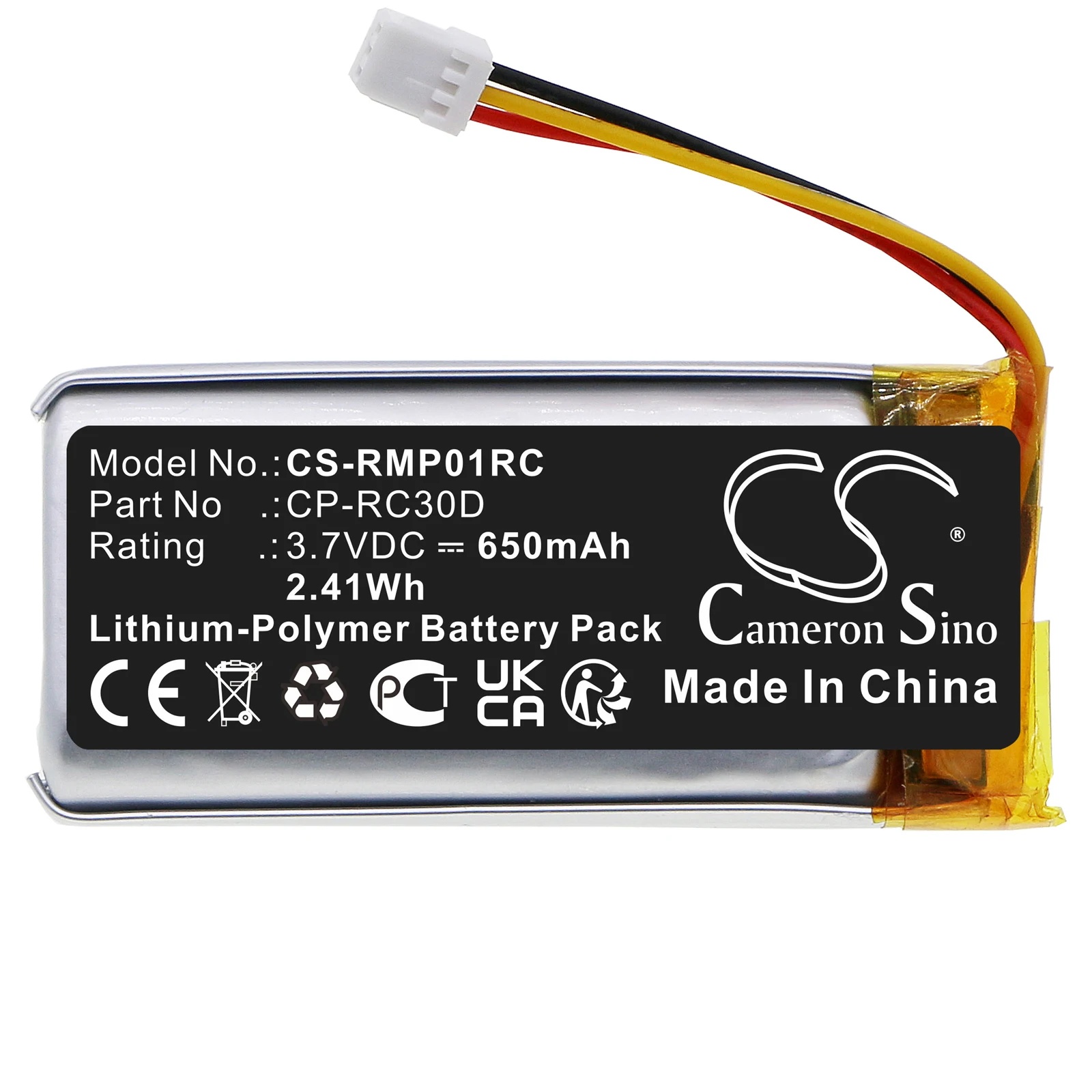 Фото Сменная батарея CS для Razer Basilisk Ultimate, NAGA PRO, RC30-031701, RZ01-03420, RZ01-034200100, PN:CP-RC30D, 650 мАч / 2,41 Вт·ч №4