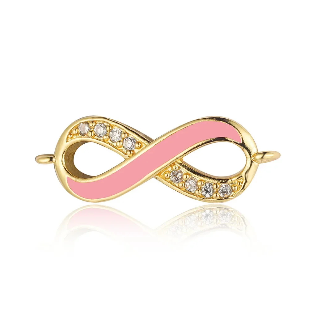 Новая корона сердце радуга медный циркон соединитель шарм бесконечность 8 I Love Kiss