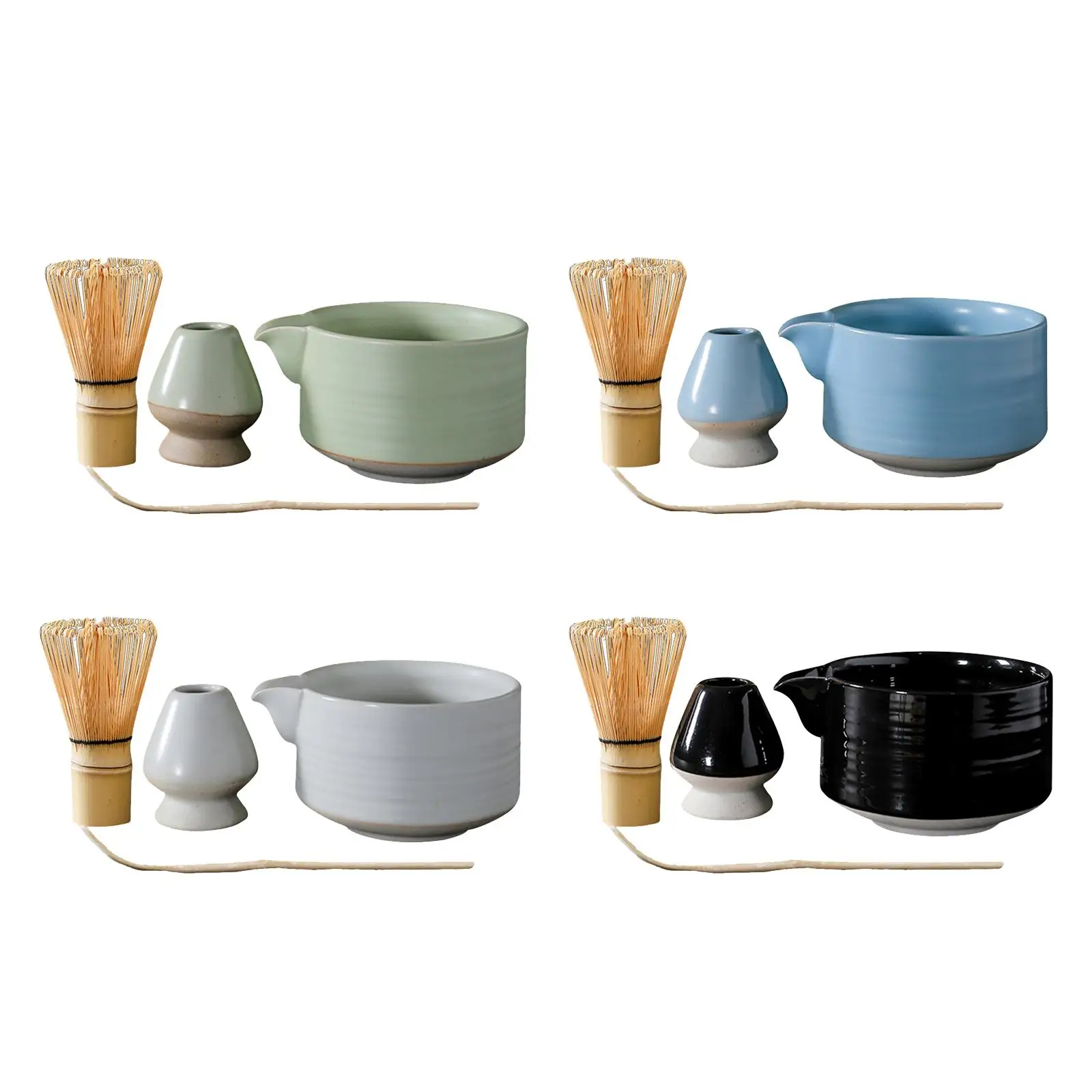 

4Pcs Bamboo Matcha Whisk and Holder Bowl for Beginner