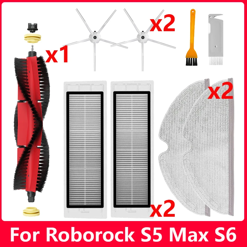 

For Xiaomi Roborock S5 Max S6 S6 Vacuum Cleaner Replacement Roller Brush Robot Vacuum Parts HEPA Filter Side Brush Mop Parts